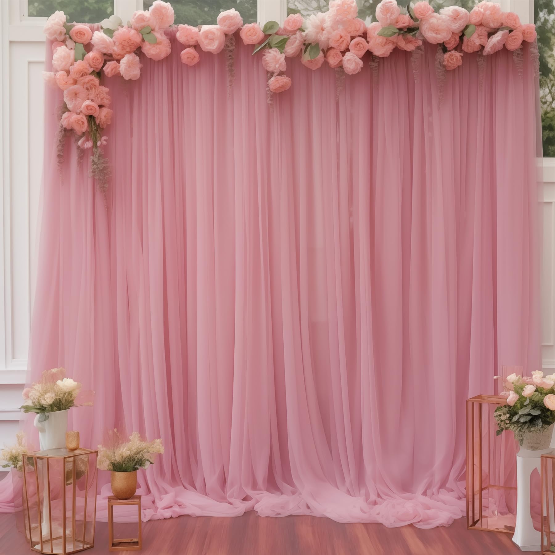Office Tech Background - 5FT×10FT Chiffon Backdrop Curtain for Wedding