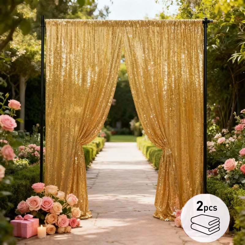 Office Tech Background - 2 Panels Sequin Backdrop Curtain Panels,Photography