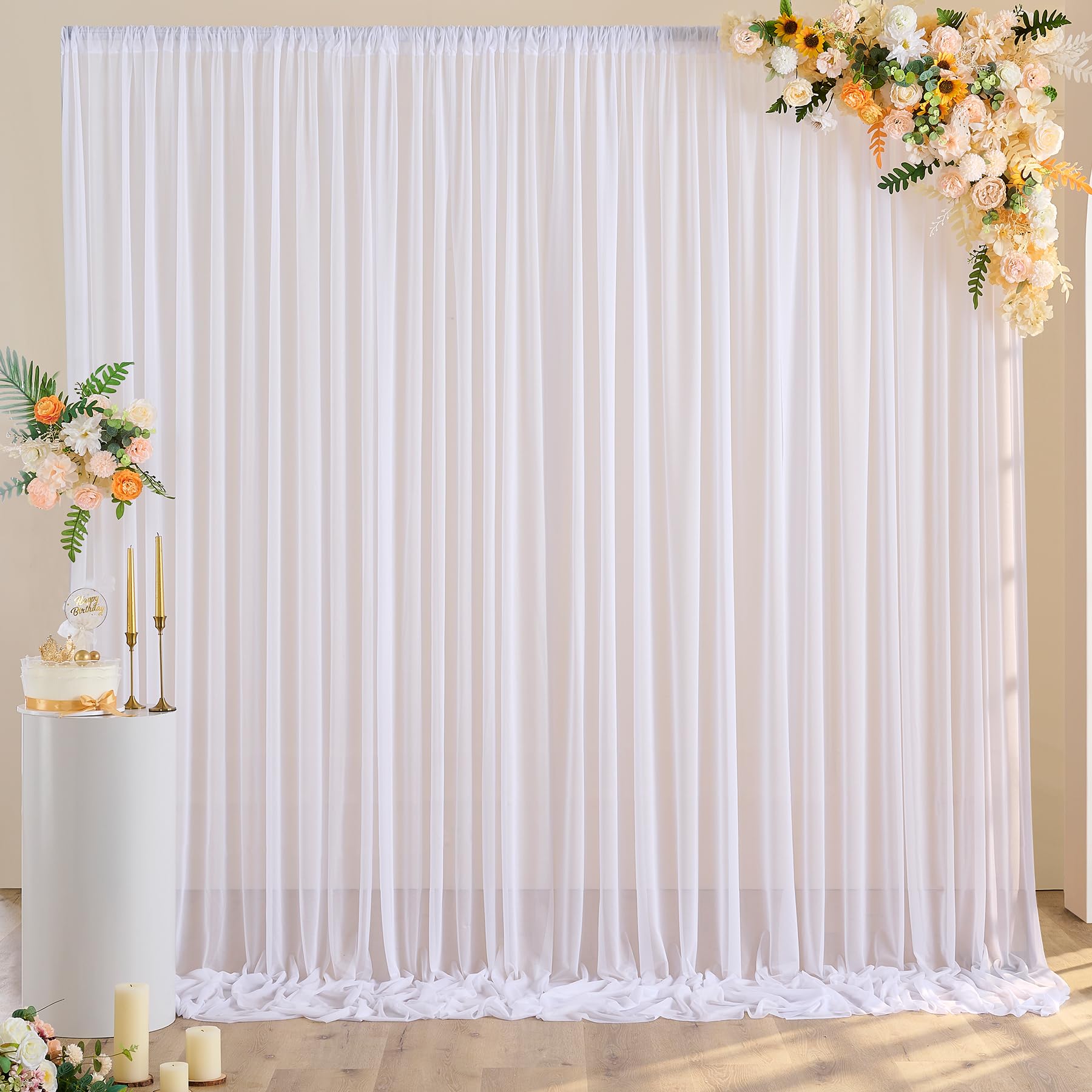 5FT×10FT Chiffon Backdrop Curt - огляд і ціна Office Tech Background