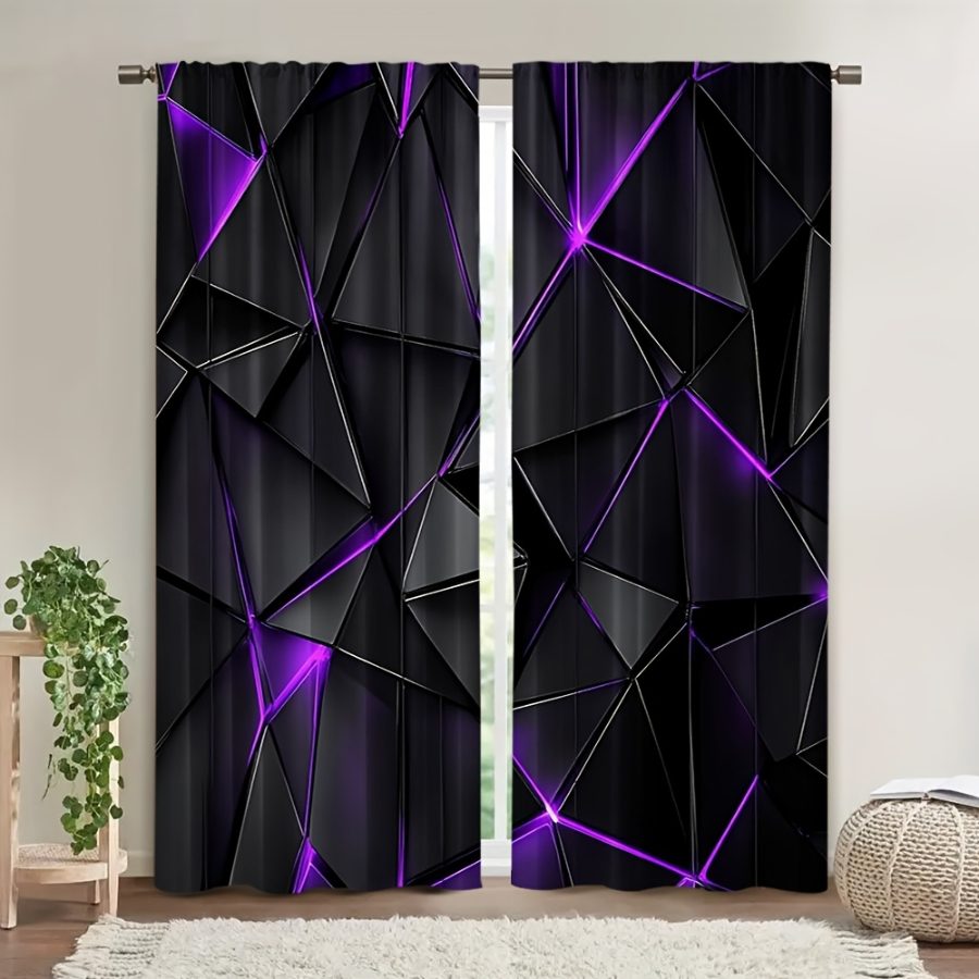 2PCS Digital Printed  Curtains - огляд і ціна Office Tech Background